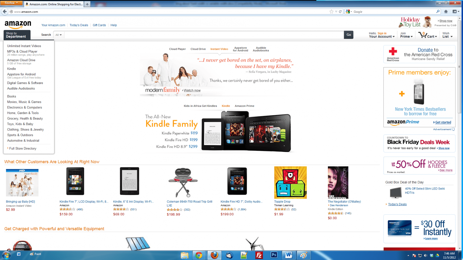 amazon-1920-width Screenshot of Amazon.com @ 1920x1080p Resolution.